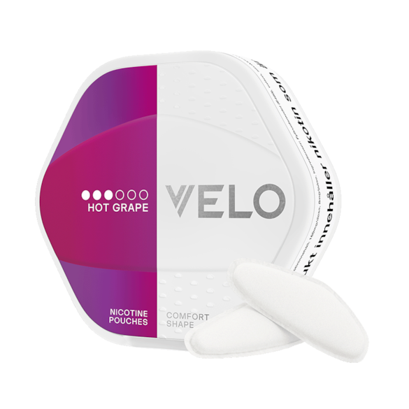 VELO Shift Hot Grape - grape fruit flavour, all-white nicotine pouch by BAT