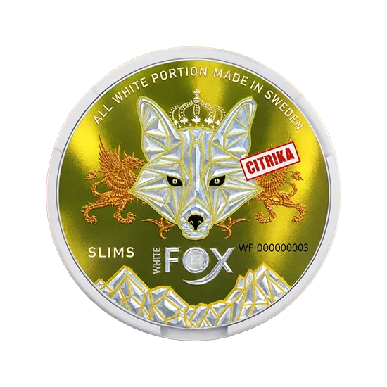WHITE FOX Citrika 12mg citrus flavour slim nicotine pouch can