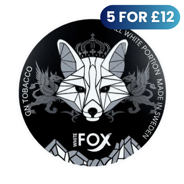 WHITE FOX Black - 17mg - mint, smokey, floral flavour, all-white nicotine pouch by GN Tobacco
