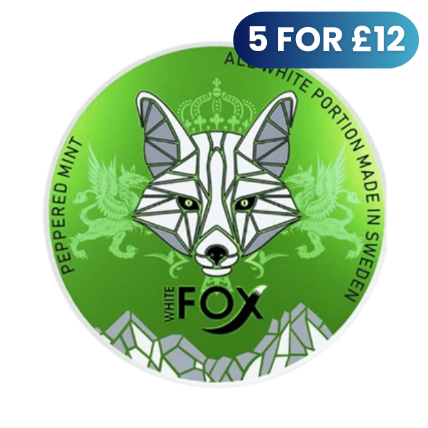 WHITE FOX Peppered Mint - 12mg - mint flavour, all-white nicotine pouch by GN Tobacco