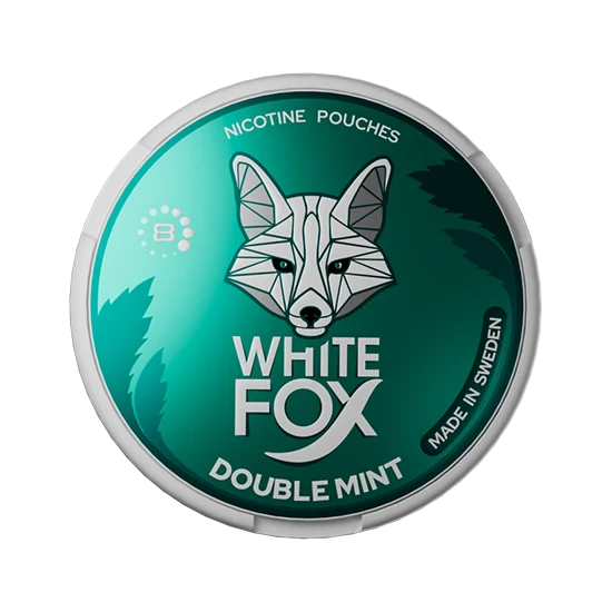 WHITE FOX Double Mint Balanced all-white nicotine pouch by GN Tobacco, mint flavour, slim pouches