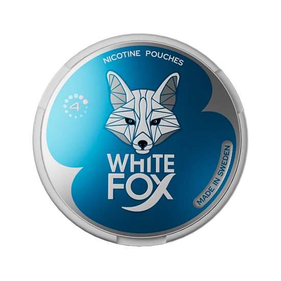WHITE FOX Original Smooth all-white nicotine pouch by GN Tobacco, mint flavour, slim pouches