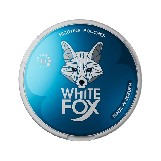 WHITE FOX Original Balanced all-white nicotine pouch by GN Tobacco, mint flavour, slim pouches