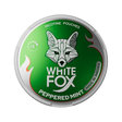 WHITE FOX Peppered Mint Smooth all-white nicotine pouch by GN Tobacco, peppermint flavour, slim pouches