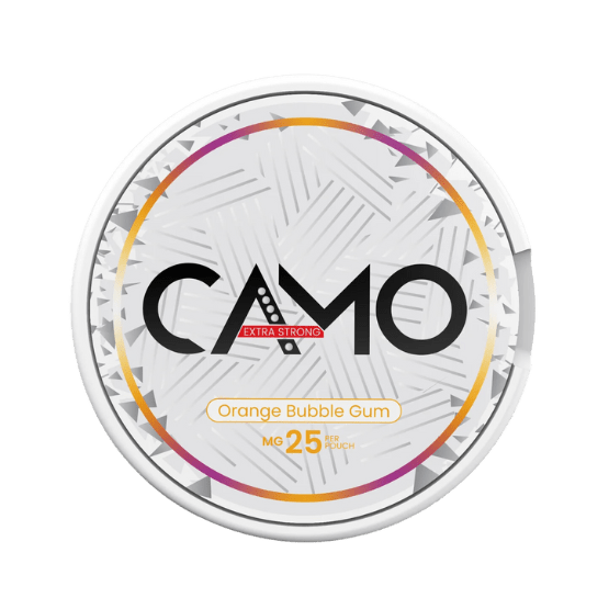 CAMO Orange Bubble Gum - 25mg - orange bubble gum flavour. all-white nicotine pouch by Global Snus UAB
