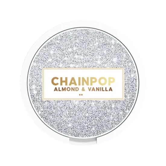 CHAINPOP Almond Vanilla - 9mg - zesty, bold almond, vanilla flavour, all-white nicotine pouch by Chainpop AB