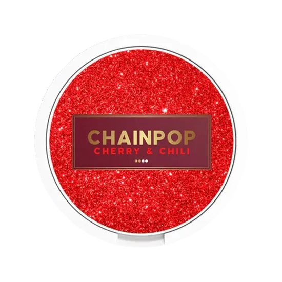 CHAINPOP Cherry Chili - 9mg - zesty, bold cherry, chili flavour, all-white nicotine pouch by Chainpop AB