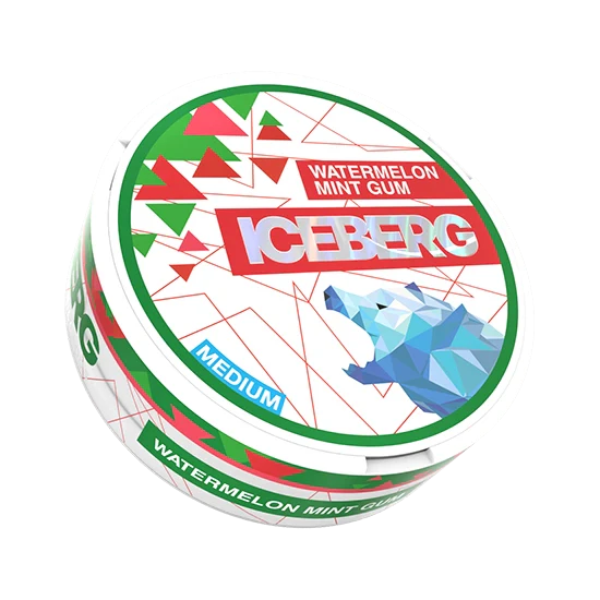 ICEBERG Watermelon Mint Gum Medium - 12mg - zesty, bold watermelon, mint, gum flavour, all-white nicotine pouch by ICEBERG Tobacco Sp. z o.o