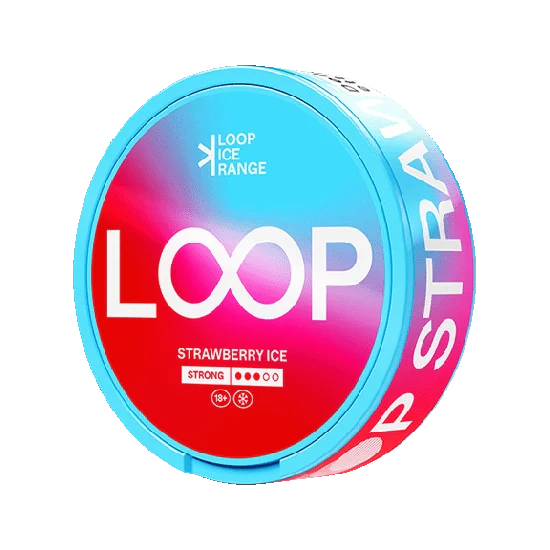 LOOP Strawberry Ice Strong - 9.4mg - zesty, bold strawberry flavour, all-white nicotine pouch by Another Snus Factory