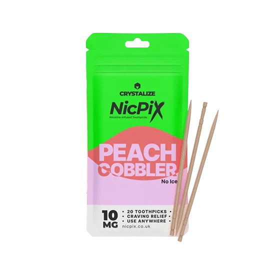 NicPix Peach Cobbler - mellow peach, cobbler flavour, crystalised nicotine toothpicks by Drip Hacks