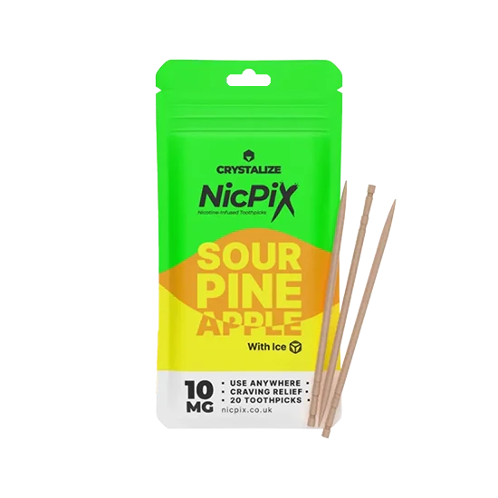 NicPix Sour Pineapple - zesty sour pineapple flavour, crystalised nicotine toothpicks by Drip Hacks