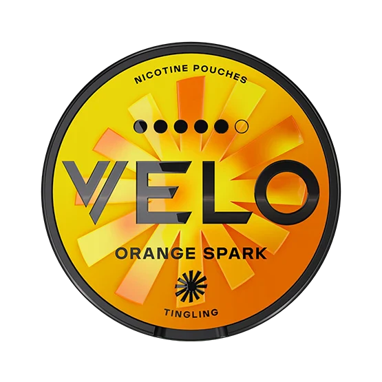 VELO Orange Spark - 14mg - zesty, bold orange flavour, all-white nicotine pouch by BAT