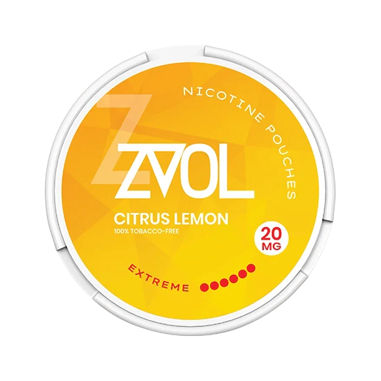 ZVOL Citrus Lemon - 20mg - zesty, bold citrus flavour, all-white nicotine pouch by 
