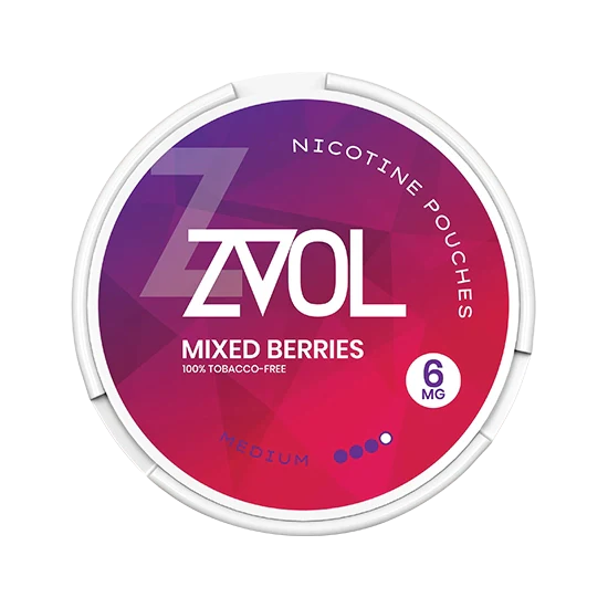 ZVOL Mixed Berries - 6mg - zesty, bold mixed berries flavour, all-white nicotine pouch by 