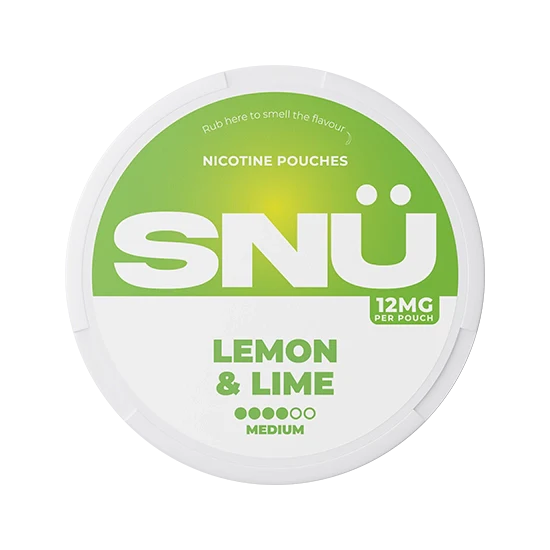 SNU Lemon & Lime - 12mg - zesty lemon & lime flavour, all-white nicotine pouches by SNΓ